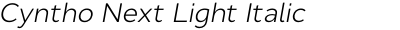 Cyntho Next Light Italic